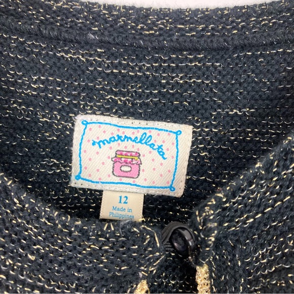 Marmellata Black Metallic Cropped Cardigan Girls 12 - Picture 7 of 10